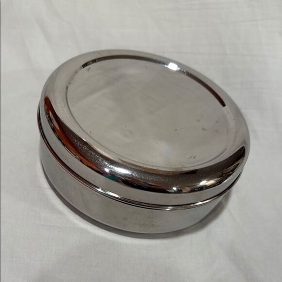 Masala Dabba spice box tiffin Round Silver Metal Box - Picture 1 of 4